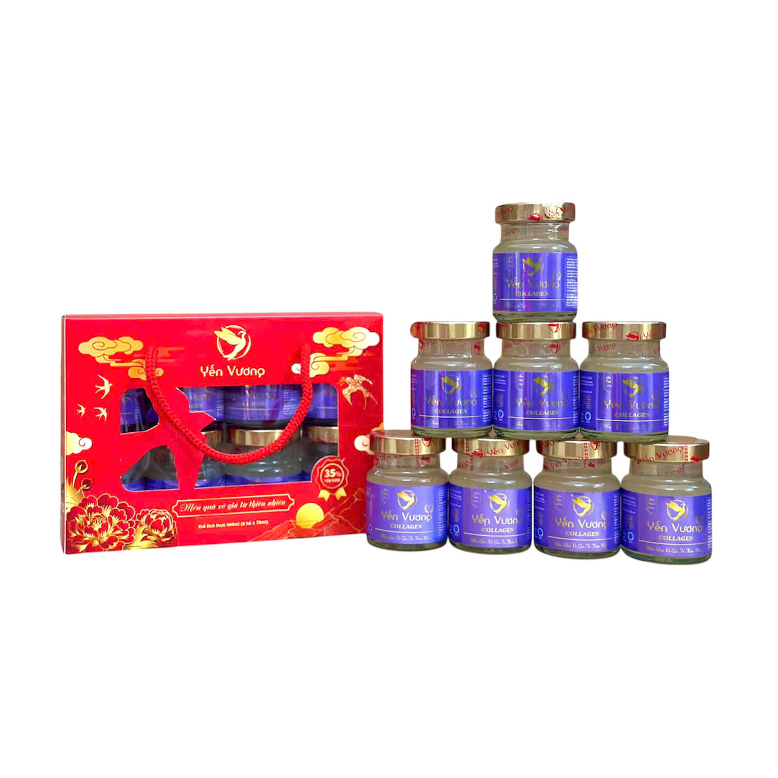 Lốc 8 hũ yến Vương 70ml Collagen